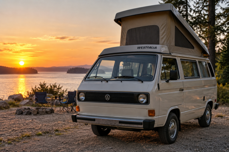 aircooled vanagon westfalia at the beach